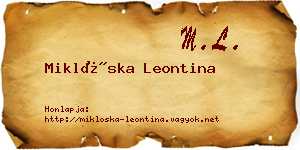 Miklóska Leontina névjegykártya